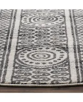 Safavieh Evoke EVK226 Ivory and Gray 6'7" x 6'7" Round Area Rug