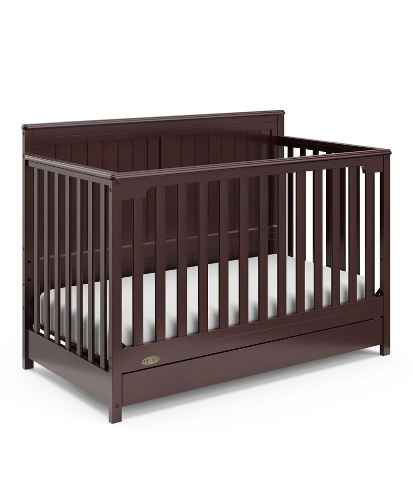 Graco Hadley 5-in-1 Convertible Crib with Drawer (White) –Crib Combo