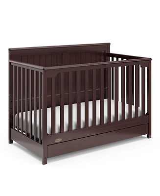 Graco Hadley 5-in-1 Convertible Crib with Drawer (White) –Crib Combo