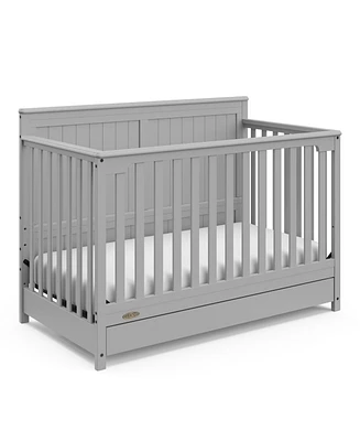 Graco Hadley 5-in-1 Convertible Crib with Drawer (Pebble Gray)