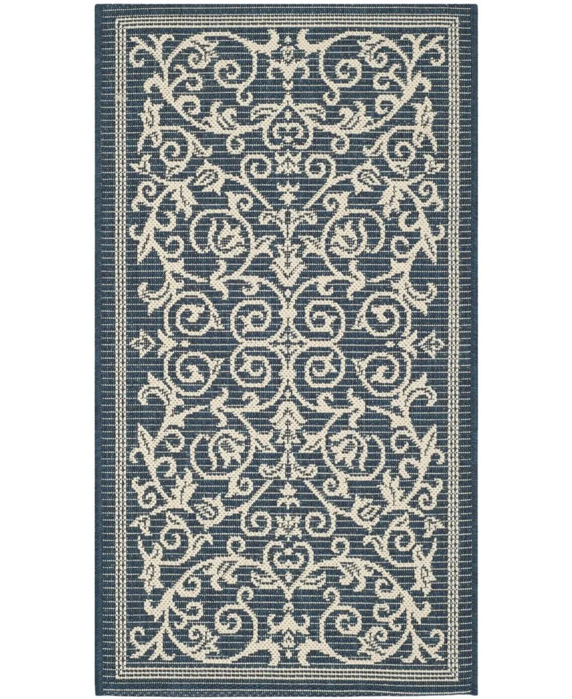 Safavieh Courtyard CY2098 Navy and Beige 2' x 3'7" Sisal Weave Outdoor Area Rug