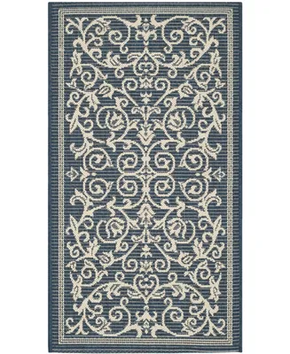 Safavieh Courtyard CY2098 Navy and Beige 2' x 3'7" Sisal Weave Outdoor Area Rug