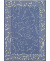 Safavieh Courtyard CY2665 Blue and Natural 5'3" x 7'7" Outdoor Area Rug