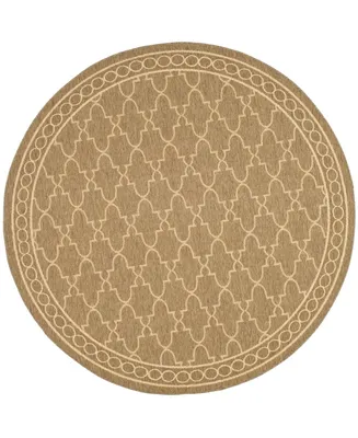 Safavieh Courtyard CY5142 Dark Beige and Beige 6'7" x 6'7" Round Outdoor Area Rug