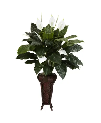 Nearly Natural Spathiphyllum w/ Stand Silk Plant