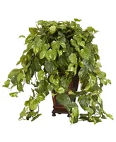 Nearly Natural Vining Pothos w/ Decorative Vase Silk Plant