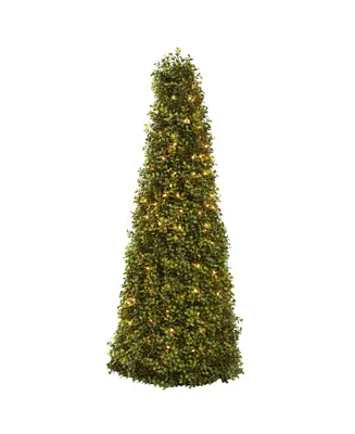 Nearly Natural 39" Boxwood Cone w/ Lights