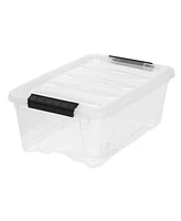 Iris Usa 12.95qt Clear View Plastic Storage Bin with Lid and Secure Latching Buckles