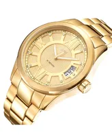 Jbw Men's Bond Diamond (1/10 ct.t.w.) 18k Gold Plated Stainless Steel Watch