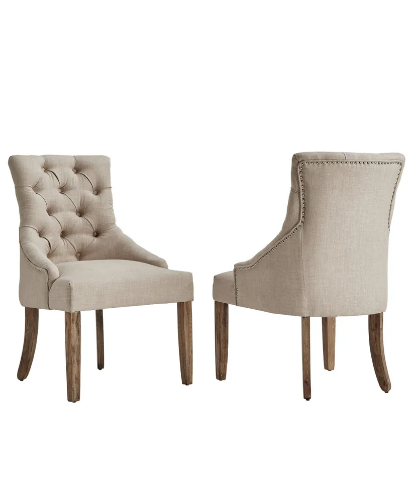 Alvia Button Tufts Wingback Hostess Chair Set Of 2