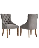 Alvia Button Tufts Wingback Hostess Chair Set Of 2