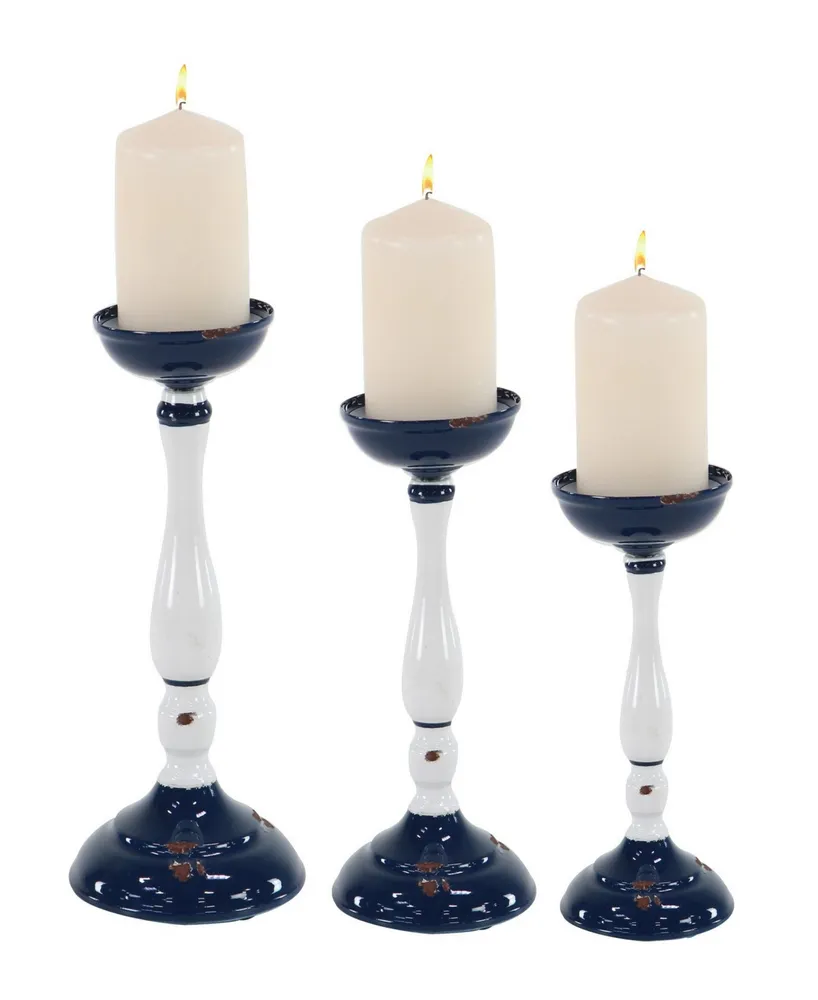 Rosemary Lane Set of 3 Rustic Metal Candle Holder