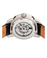 Reign Philippe Automatic White Dial, Genuine Black Leather Watch 41mm