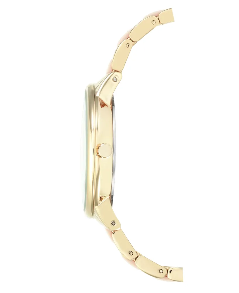 Anne Klein Women's Gold-Tone Blush Link Bracelet Watch 37mm