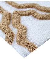 Saffron Fabs Quatrefoil Non-Skid Cotton Bath Rug, 24" x 36"