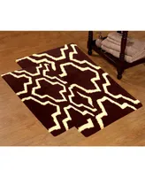 Saffron Fabs Quatrefoil 24' x 17" and 34' 21' Non-Skid Cotton Bath Rug