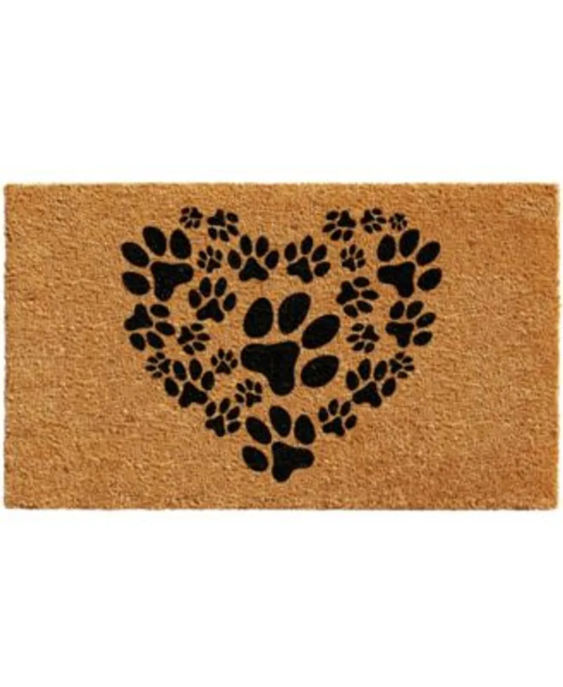 Home More Heart Paws Natural Coir Vinyl Doormats