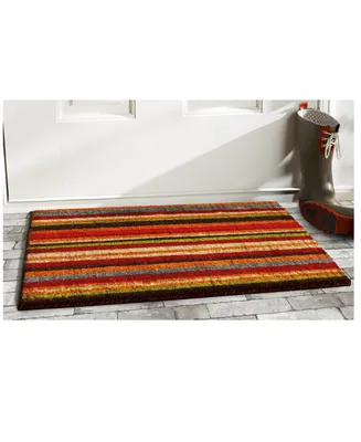 Home & More Palisades Stripe Natural Coir/Vinyl Doormat
