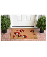 Home & More Red Poppies Coir/Vinyl Doormat, 24" x 36"