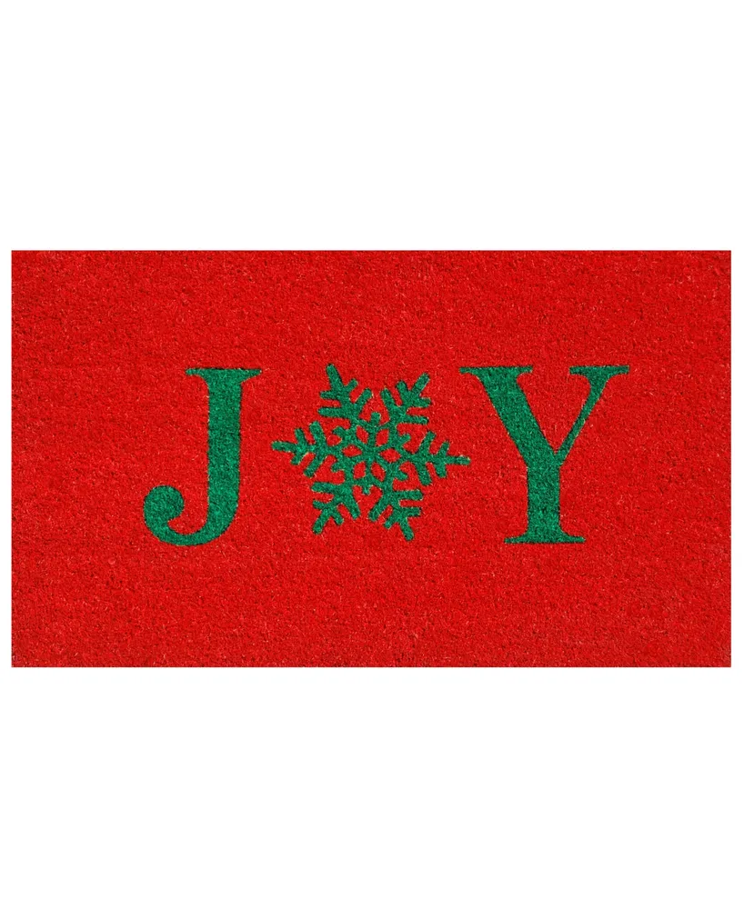 Home & More Snowflake Joy Coir/Vinyl Doormat, 17" x 29"