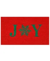 Home & More Snowflake Joy Coir/Vinyl Doormat, 17" x 29"