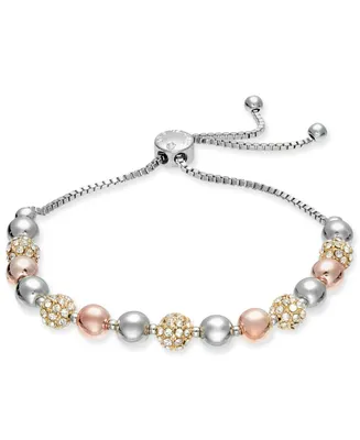 Charter Club Pave & Imitation Pearl Slider Bracelet, Created for Macy's