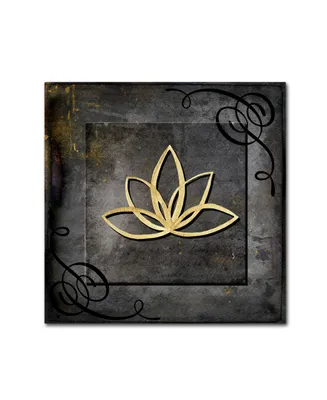 lightbox Journal 'Grunge Gold Crown Lotus' Canvas Art - 18" x 18" x 2"