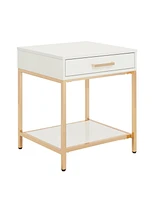 Alios End Table with Gold Chrome Plated Base