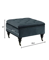 Serta Abbot Square Tufted Ottoman with Storage and Casters