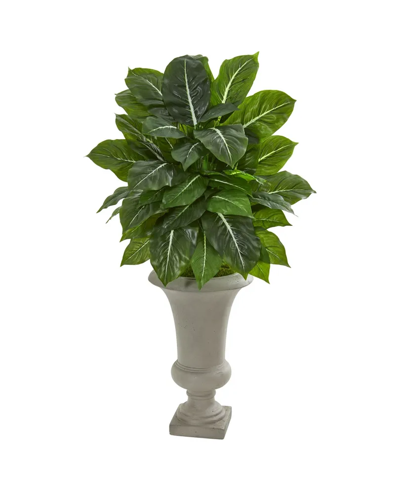 Nearly Natural 35" Evergreen Artificial Plant in Sandstone Urn (Real Touch)