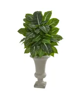 Nearly Natural 35" Evergreen Artificial Plant in Sandstone Urn (Real Touch)