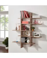 Danya B. Five Level Asymmetric Shelf - Weathered Oak