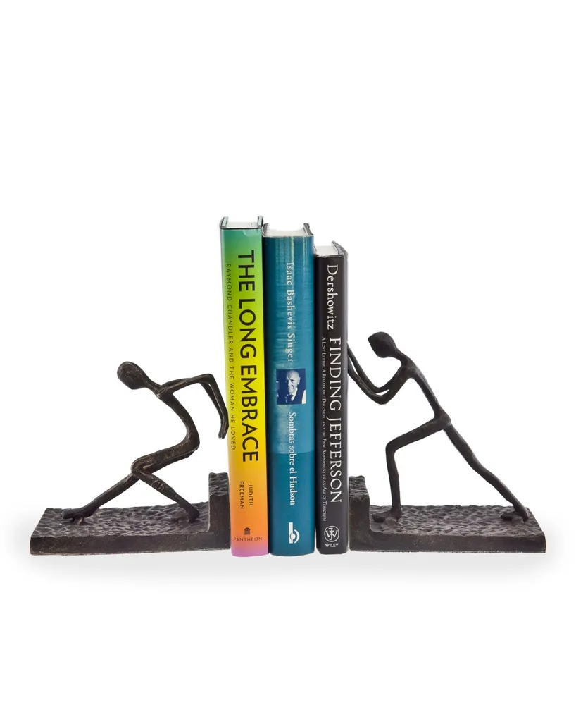 Danya B. Men Pushing Metal Bookend Set