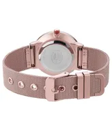 Laura Ashley Ladies' Pink Minimalist Mesh Band Watch