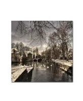 Yvette Depaepe 'Bruges In Christmas Dress' Canvas Art - 18" x 18" x 2"