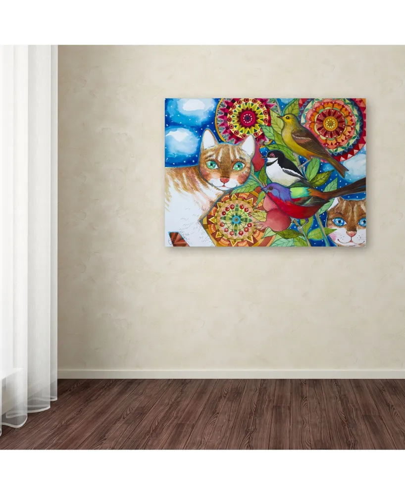 Oxana Ziaka 'Mandala Cats' Canvas Art - 24" x 18" x 2"