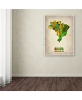 Naxart 'Brazil Watercolor Map' Canvas Art - 24" x 32" x 2"
