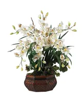 Nearly Natural Large Cymbidium Silk Flower Arrangement