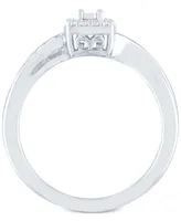 Diamond Square Cluster Promise Ring (1/10 ct. t.w.) Sterling Silver