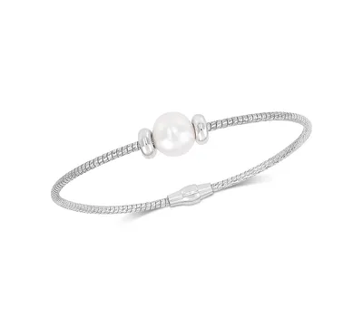Honora Cultured Freshwater Pearl (8-9mm) Bangle Bracelet in Sterling Silver