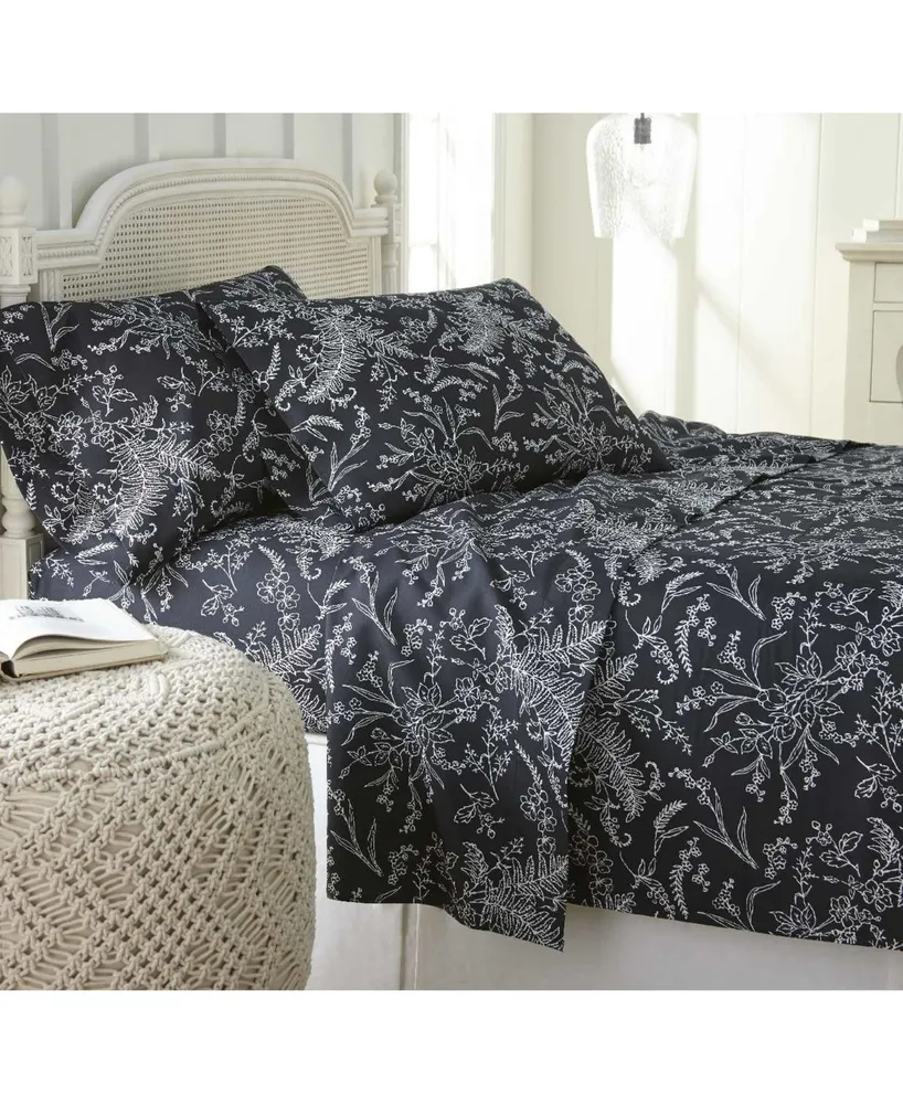 Southshore Fine Linens Ultra-Soft Floral or Solid 4-Piece Sheet Set