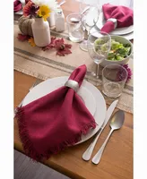 Solid Wine Heavyweight Fringed Napkin Set of 6