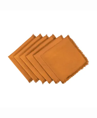 Solid Pumpkin Spice Heavyweight Fringed Napkin Set of 6