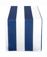 Nautical Blue Cabana Stripe Outdoor Table Runner 14" X 108"