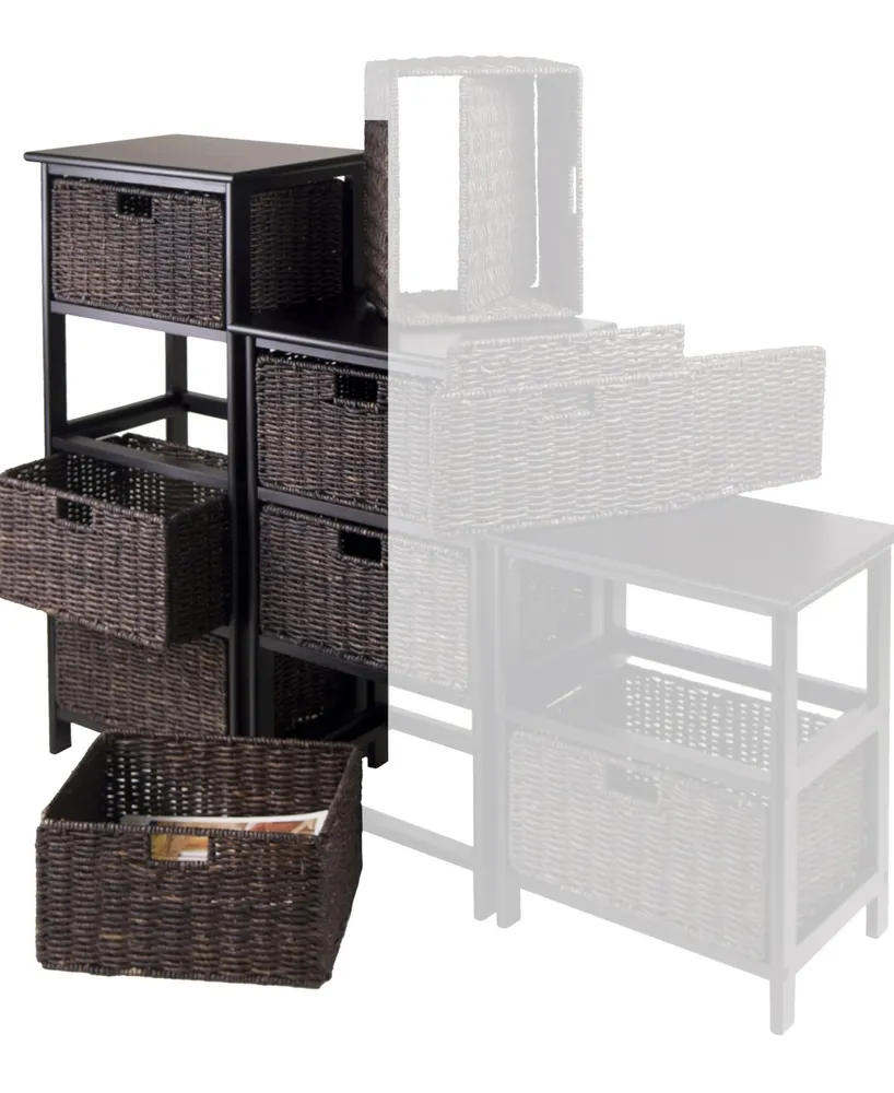 Winsome Omaha Storage Rack with 4 Foldable Baskets