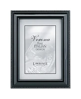 Lawrence Frames Black Wood Picture Frame - Silver Bead Design - 5" x 7"