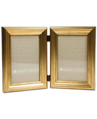 Lawrence Frames Hinged Double Sutter Burnished Gold Picture Frame