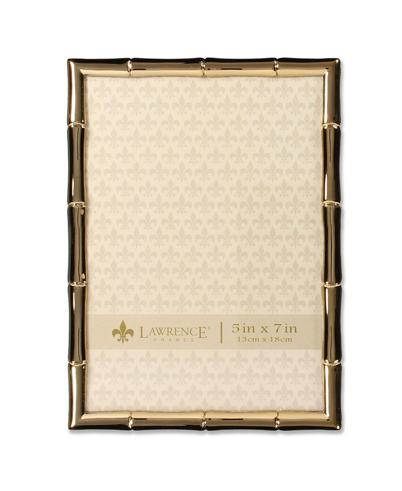 Lawrence Frames Gold Metal Picture Frame with Bamboo Design - 5" x 7"