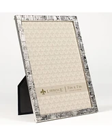 Lawrence Frames Silver Metal Picture Frame with Linen Pattern - 5" x 7"