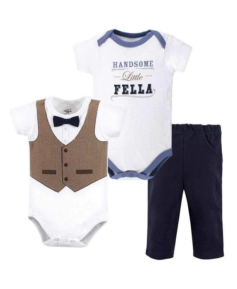 Little Treasure Baby Boy Cotton Bodysuit and Pant Set